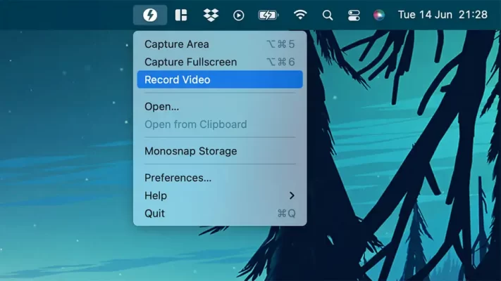Công cụ thanh menu Mac – Monosnap