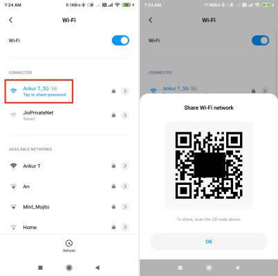 Cách quét mã QR Wifi